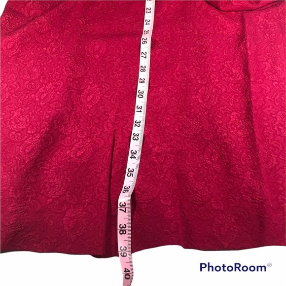 Liz Claiborne Women's Red Silk Short Sleeve Size 10 Dress Preowned - Picture 12 of 12